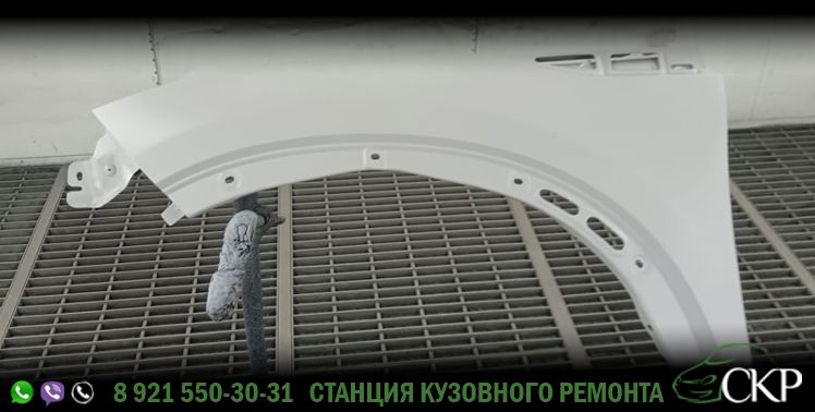 Замена крыла и ремонт бампера на Инфинити QX50 (Infiniti QX50) в СПб в автосервисе СКР.